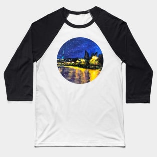 baku night boulevard scene, night walk in baku azerbaijan Baseball T-Shirt